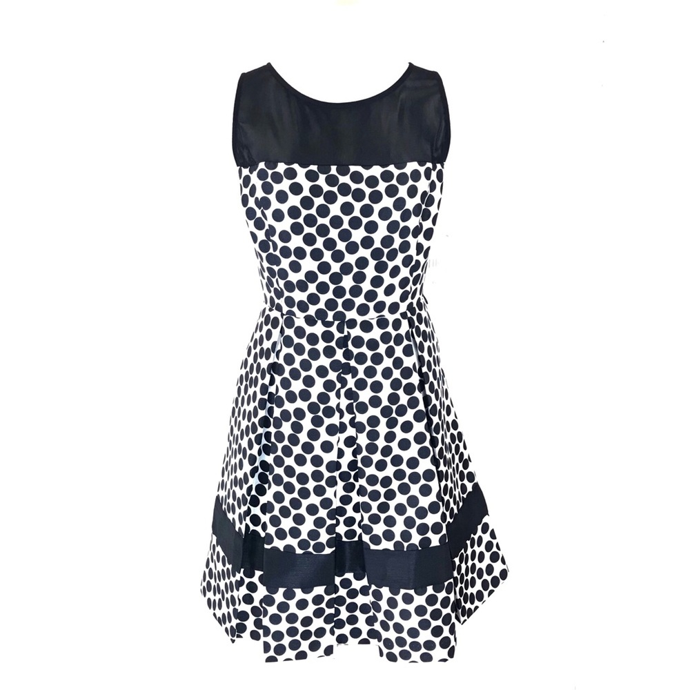 Danny & Nicola Polka Dot Fit & Flare Dress Sz 12P - Picture 1 of 8